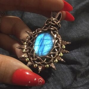 Labradorite wire wrap necklace